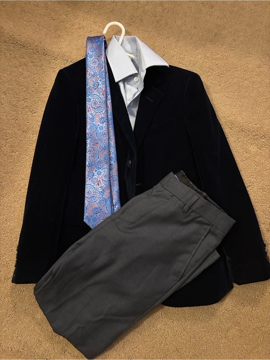 Other - Complete Boys Outfit - featuring Velvet blue jacket and charcoal Dress Pants
